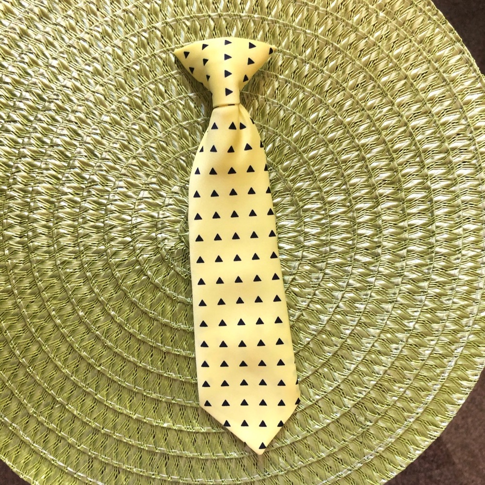 Hartstring kids yellow/ blue clip on tie Sz. 4T